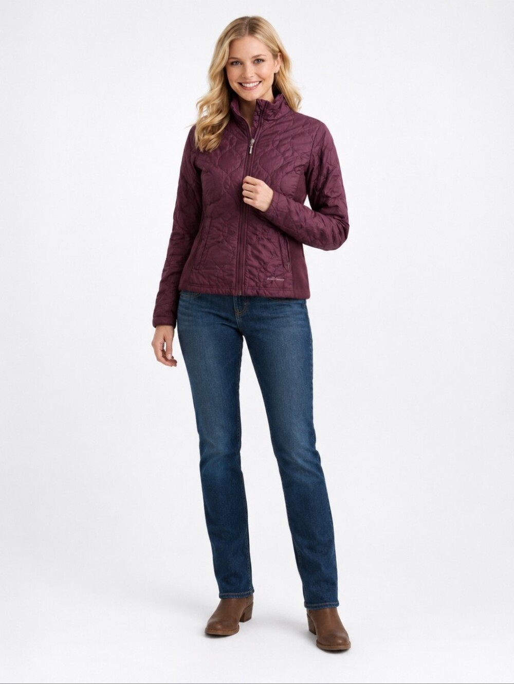 Eddie Bauer 365 | Burgundy Athletic Streetwear Puffer Jacket